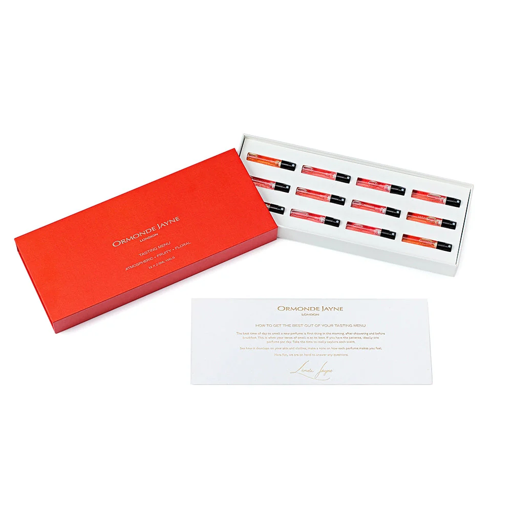Ormonde Jayne Tasting Menu Atmospheric, Fruity, Floral 12 x 2.5ml Vials